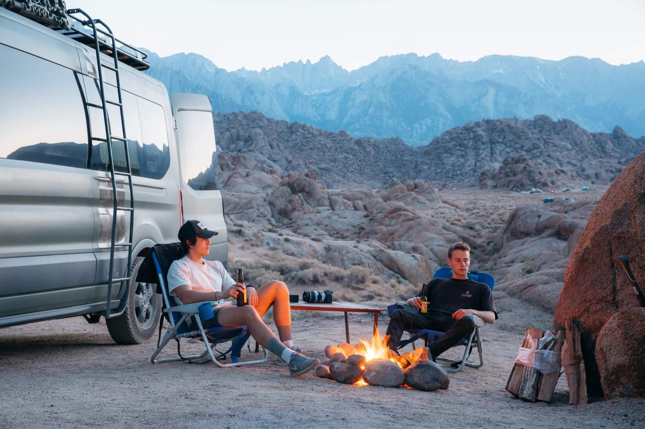 Relaxing by the campfire during a serene boondocking experience
